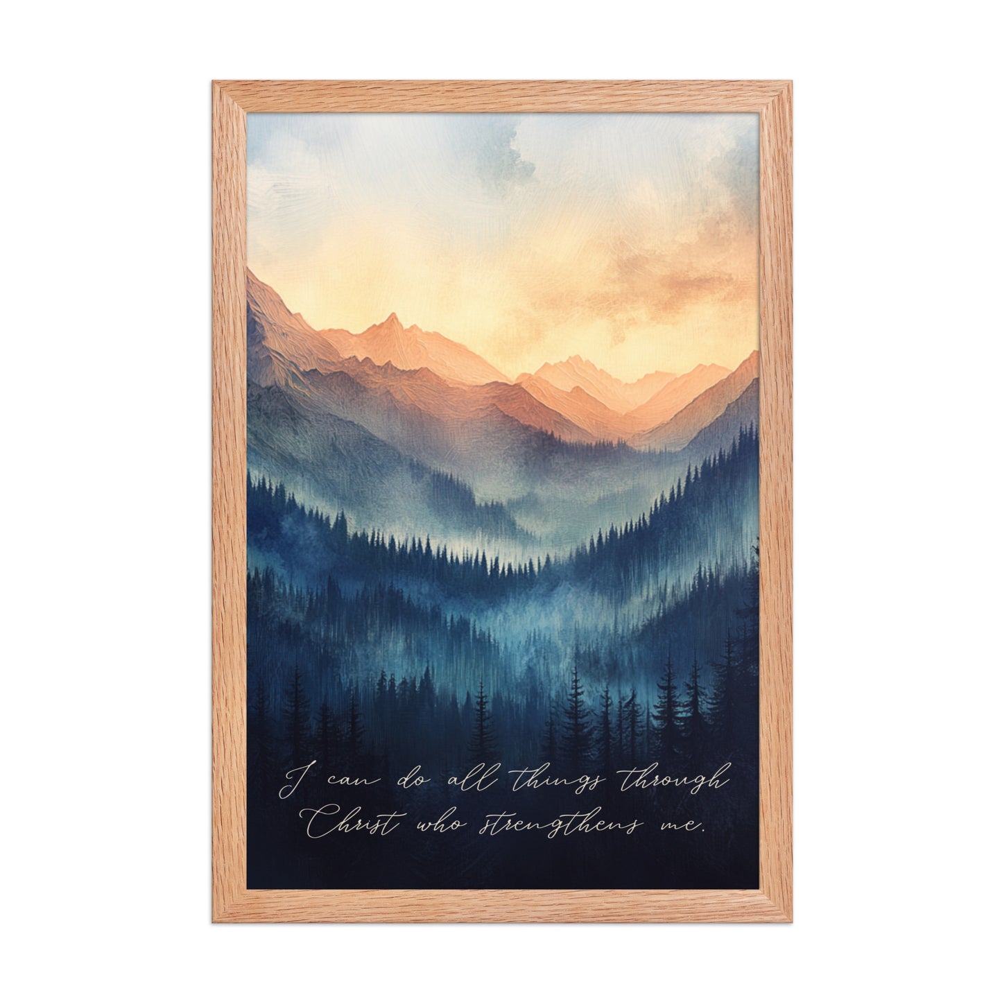 Philippians 4:13 - Mountain Landscape Art  