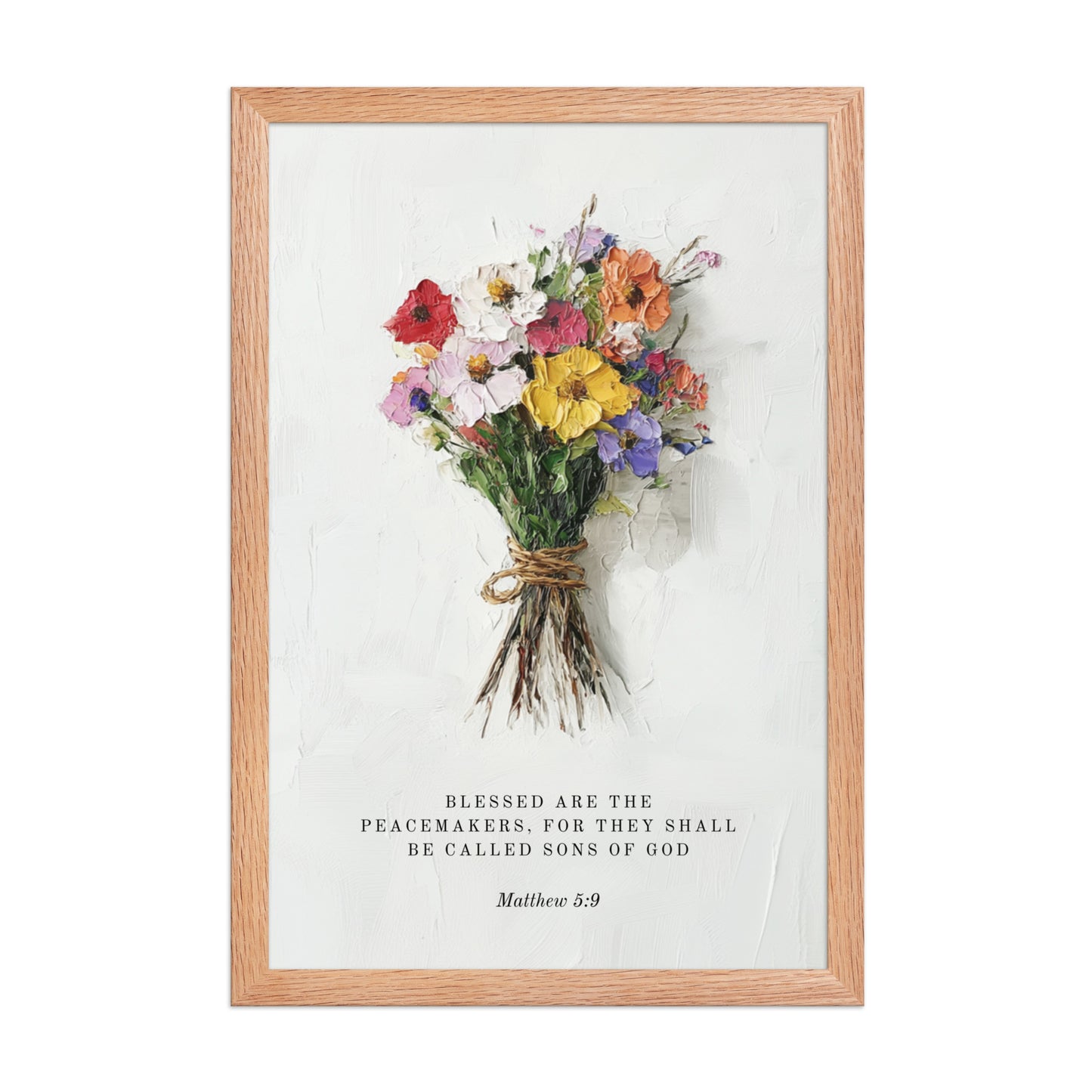 Matthew 5:9 With Flower Bouquet  