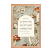 Genesis 1:29 Botanical Mushrooms Background  