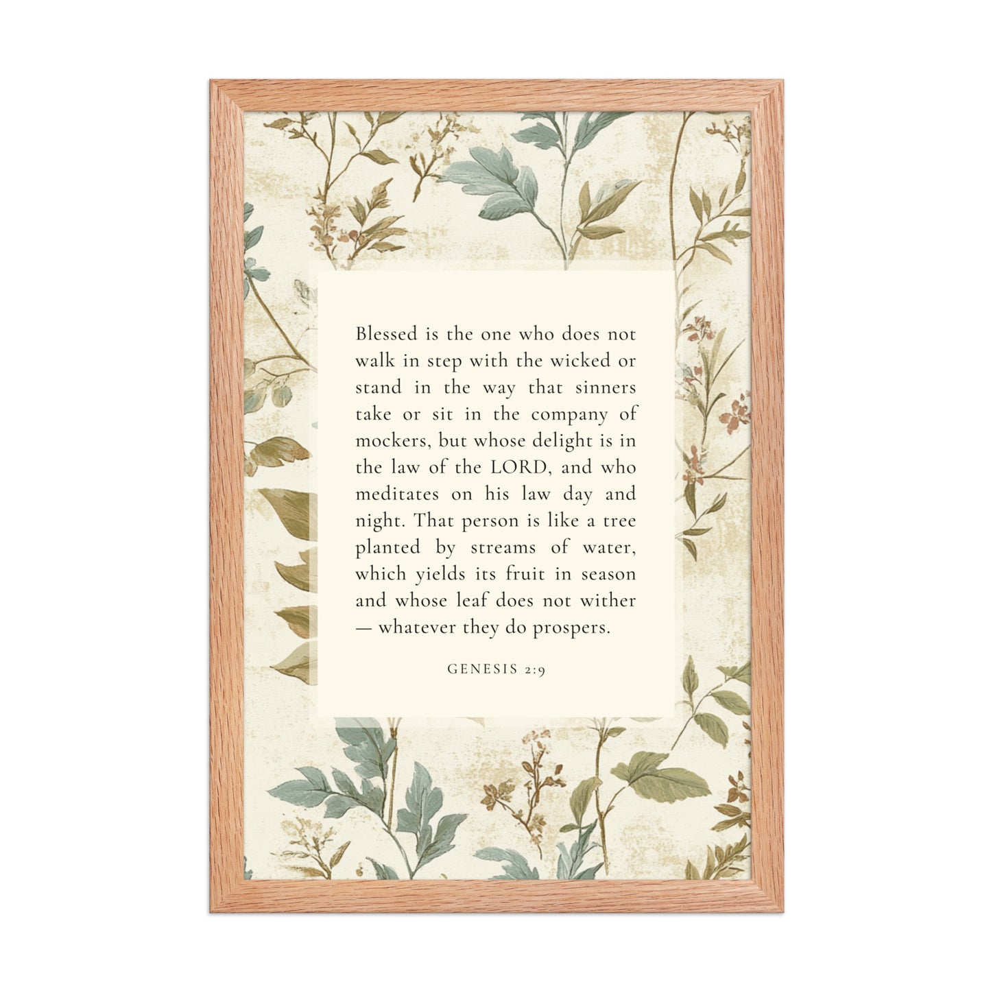 Genesis 2:9 - Botanic Floral Background  