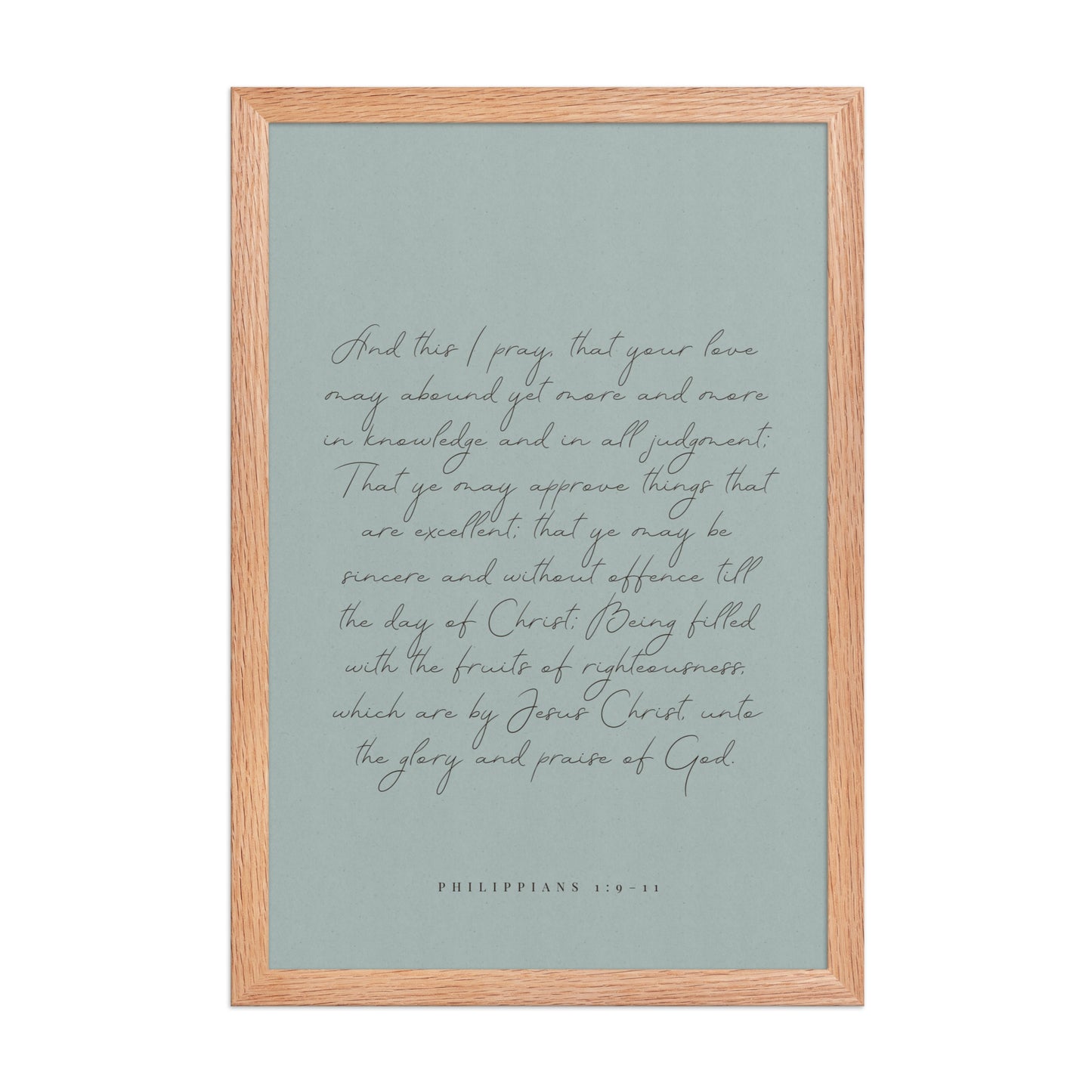 “Abound in Love” – Philippians 1:9–11 KJV Scripture Wall Art
