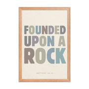 Matthew 7:24-25 Wall Art - "Founded Upon a Rock" Framed print    Black / 8″×10″-Black / 11″×14″-Black / 12″×16″-Black / 12″×18″-Black / 16″×20″ 