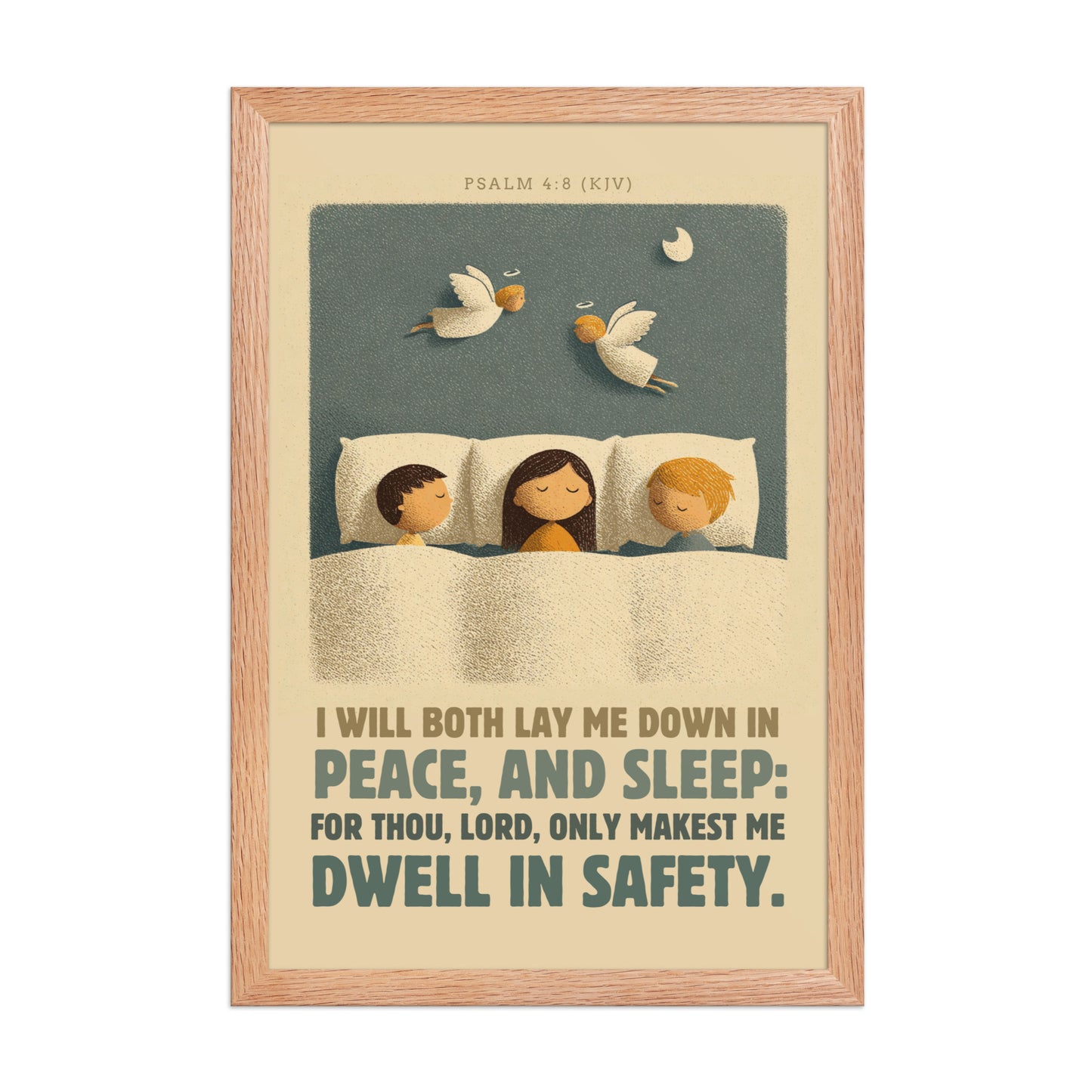 Psalm 4:8 Nursery Wall Art    Unframed Matte Paper / 8″×10″-Unframed Matte Paper / 11″×14″-Unframed Matte Paper / 12″×16″-Unframed Matte Paper / 12″×18″-Unframed Matte Paper / 16″×20″ 
