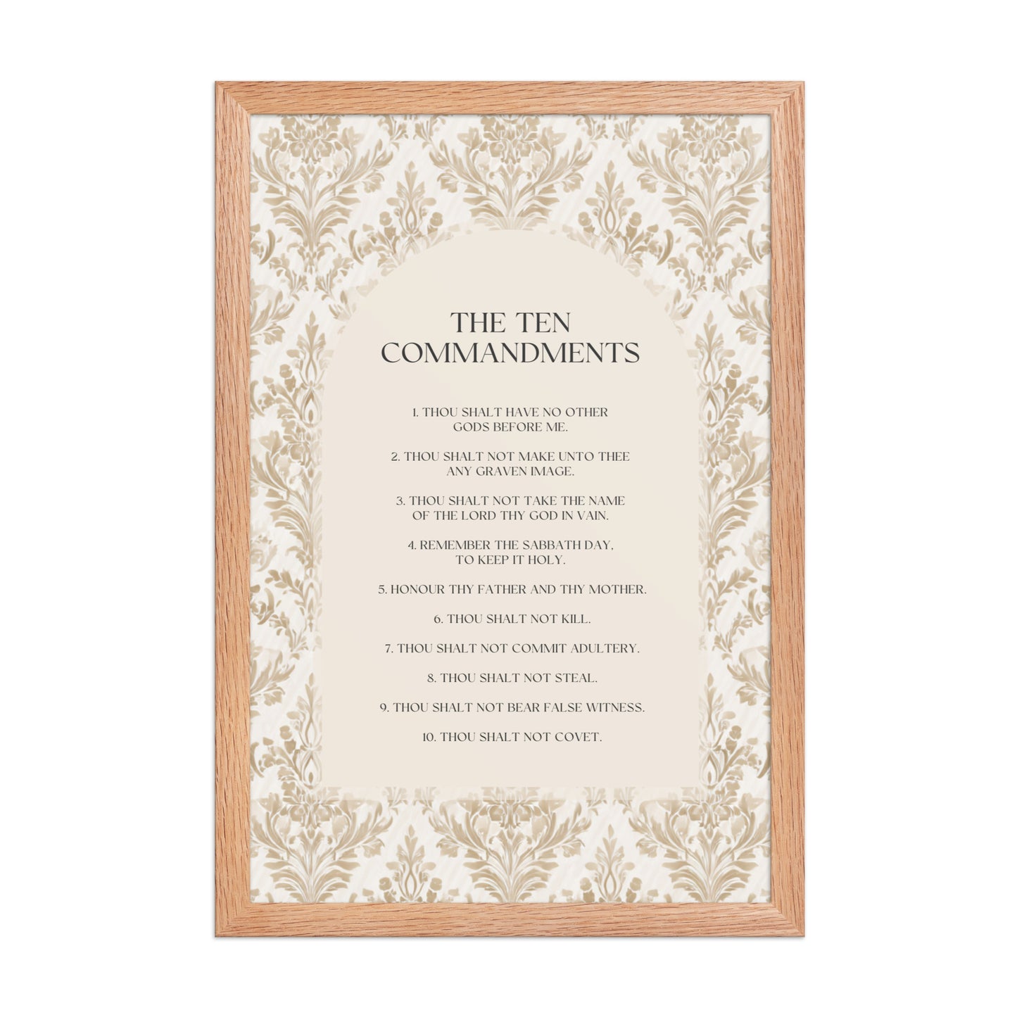 The Ten Commandments: Arch Design Print with Roman Numerals or List    Unframed Matte Paper / 8″×10″ / List-Unframed Matte Paper / 8″×10″ / Roman Numerals-Unframed Matte Paper / 11″×14″ / List-Unframed Matte Paper / 11″×14″ / Roman Numerals-Unframed Matte Paper / 12″×16″ / List 