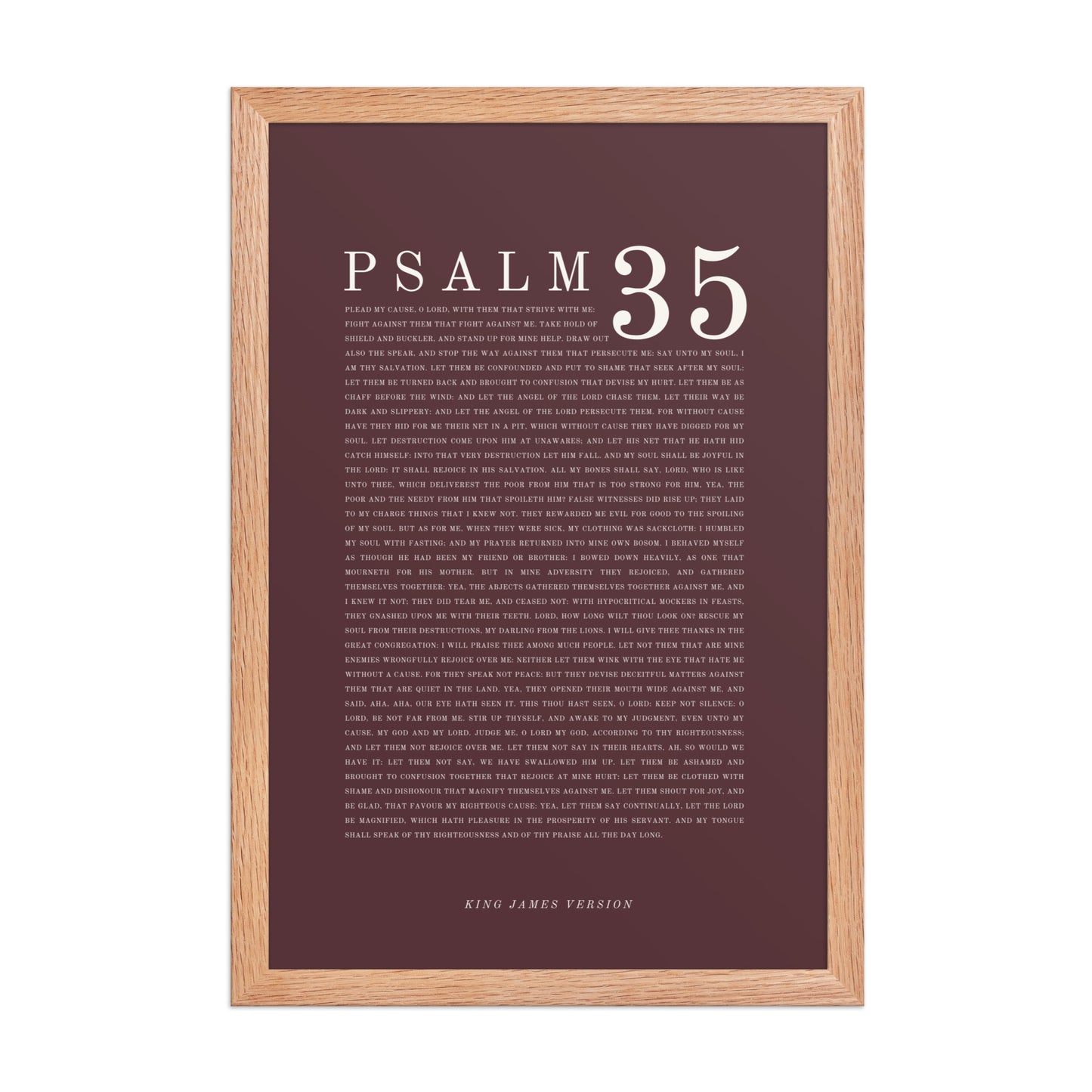 Psalm 35 Full Chapter Wall Art | Complete Scripture Print