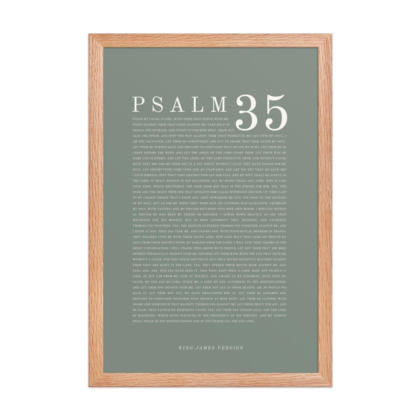 Psalm 35 Full Chapter Wall Art | Complete Scripture Print