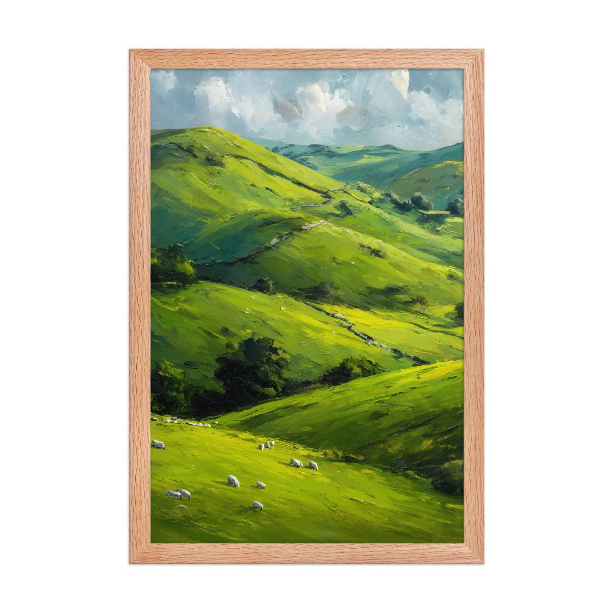 He Left the 99 Jesus and lamb Christian wall art in a framed poster studio mockup.