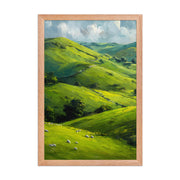 He Left the 99 Jesus and lamb Christian wall art in a framed poster studio mockup.