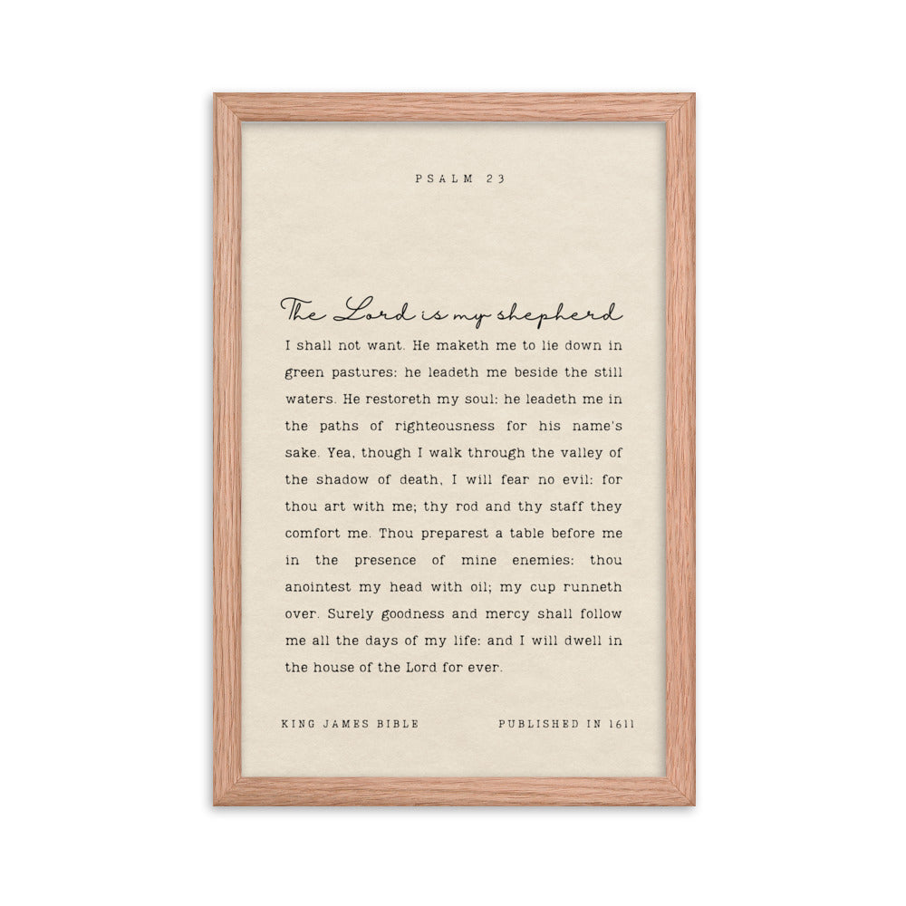 Psalm 23 On Beige Background  