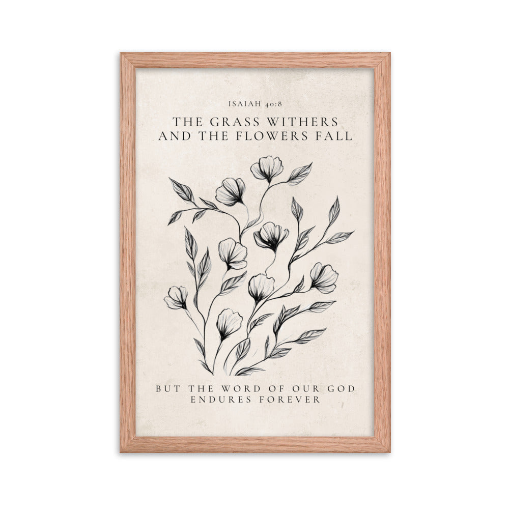 Isaiah 40:8 Floral On Beige  