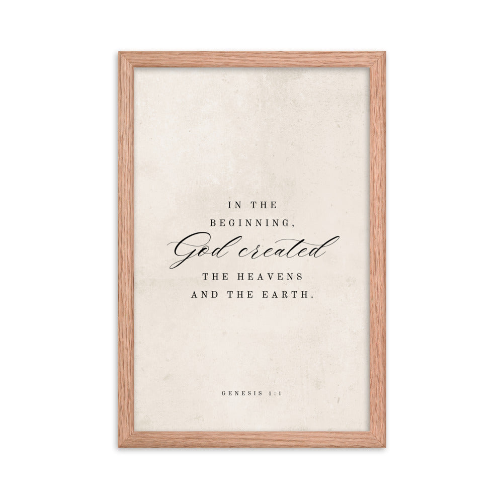 Genesis 1:1 White 12x18