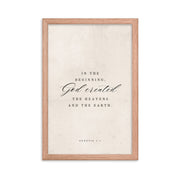 Genesis 1:1 White 12x18