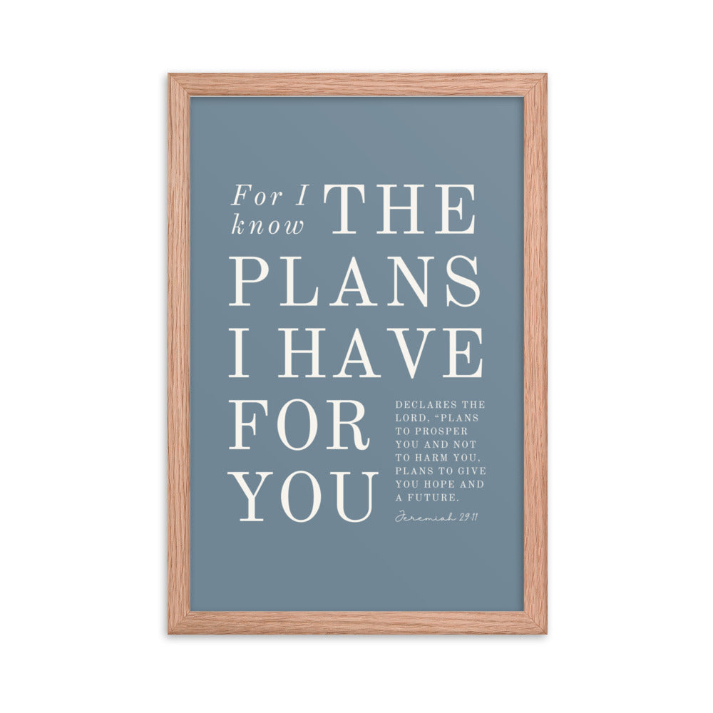 Jeremiah 29:11 Warm Blues Slate Gray 12x18