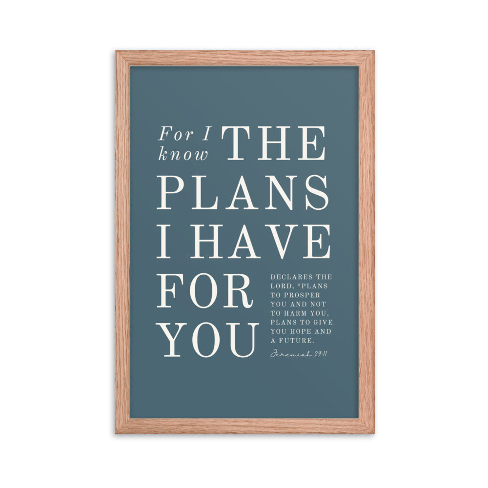Jeremiah 29:11 Warm Blues Cadet Blue Blue 12x18