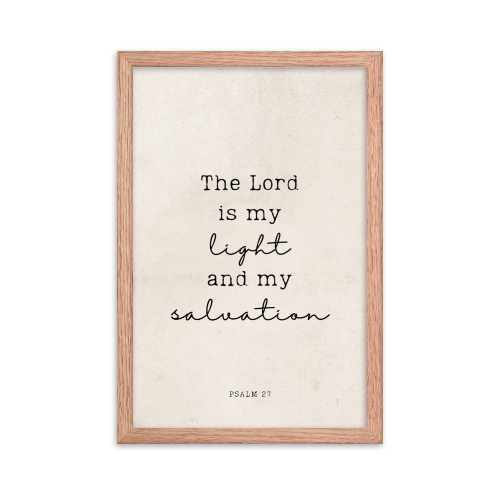 Psalm 27 Quote In Print And Script Lettering On Beige  