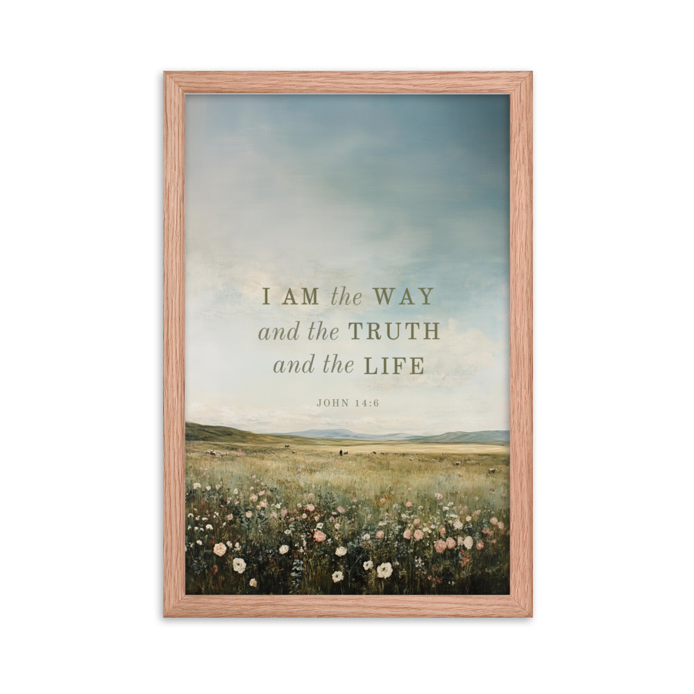John 14:6 Meadow Dark Text 12X18