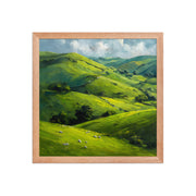 He Left the 99 Jesus and lamb Christian wall art in a framed poster studio mockup.
