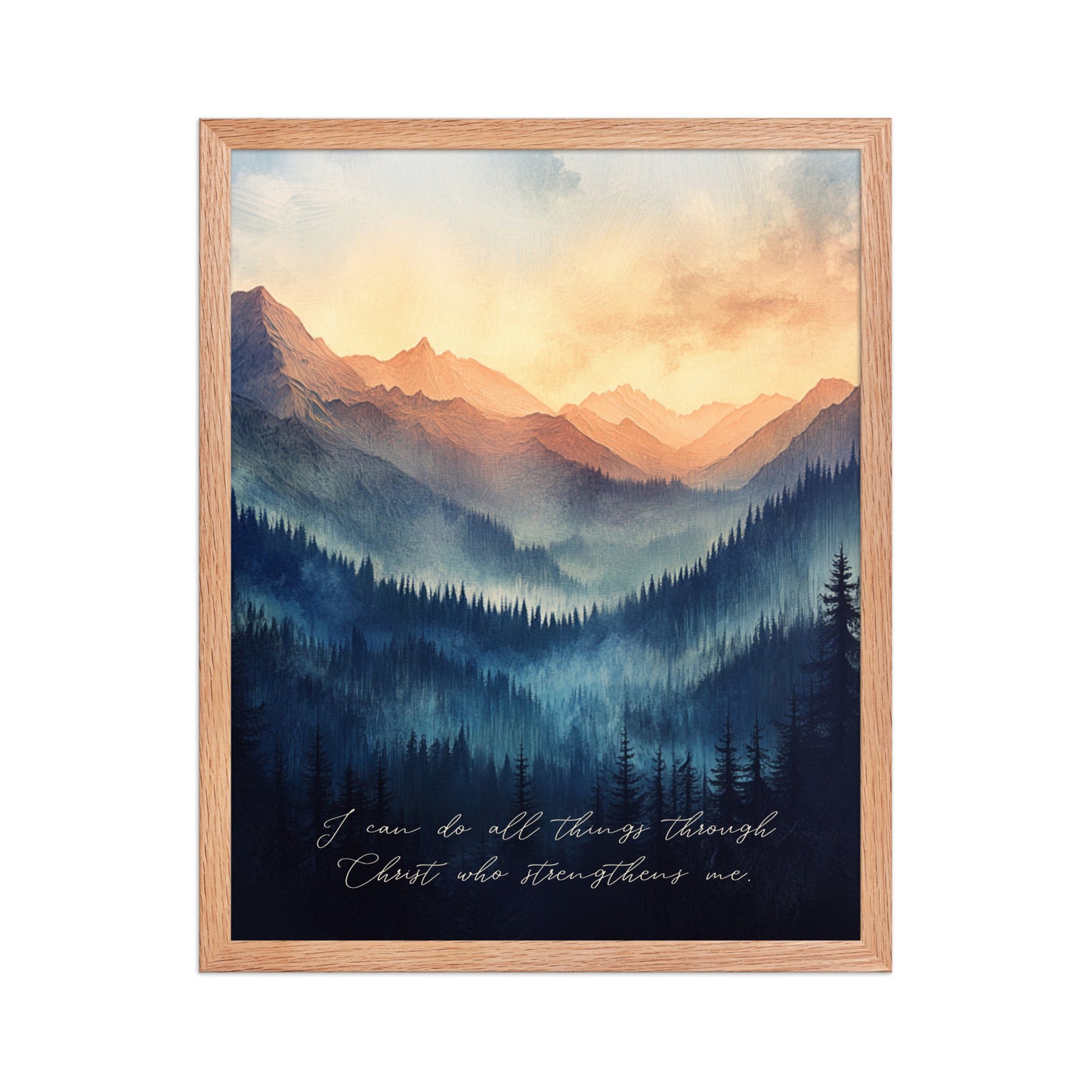Philippians 4:13 - Mountain Landscape Art  
