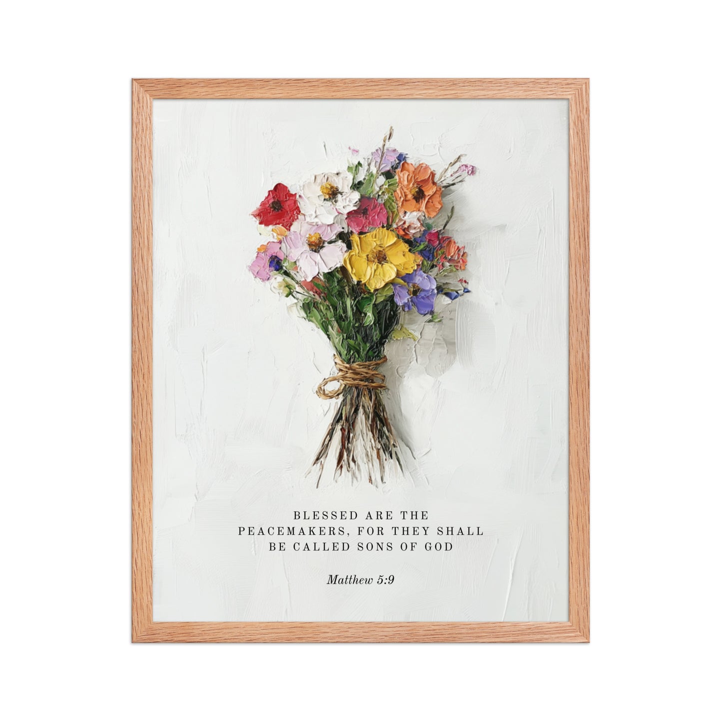 Matthew 5:9 With Flower Bouquet  