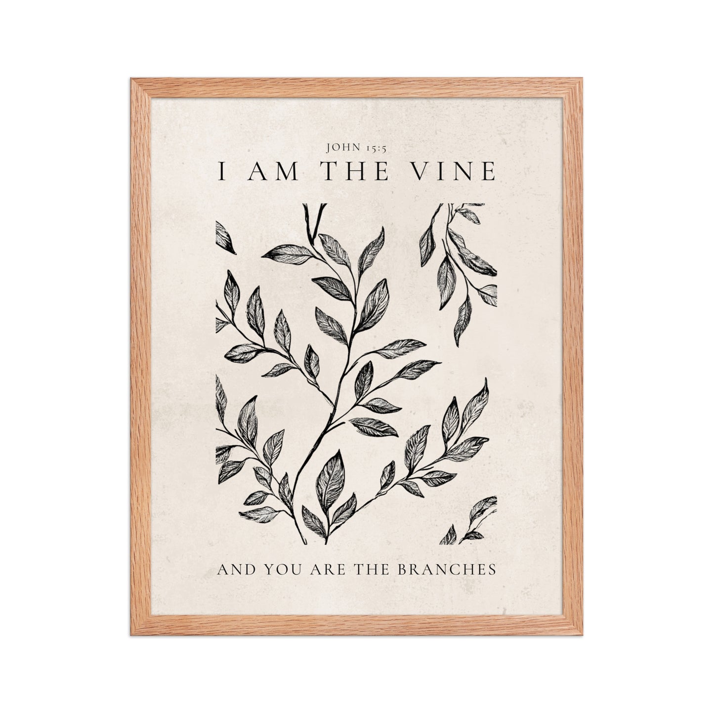 John 15:5 Vintage Floral On Beige Background