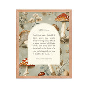 Genesis 1:29 Botanical Mushrooms Background  
