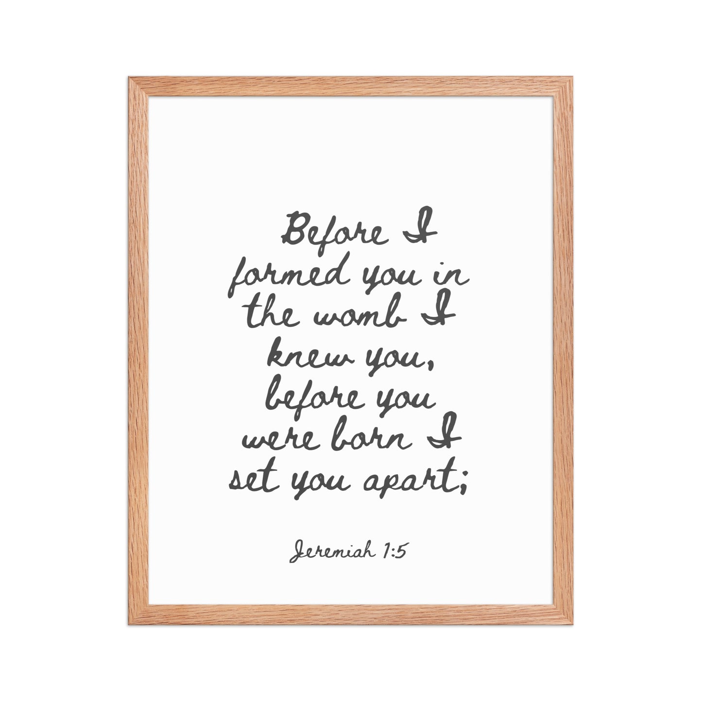 Jeremiah 1:5 - Framed Bible Verse Print
