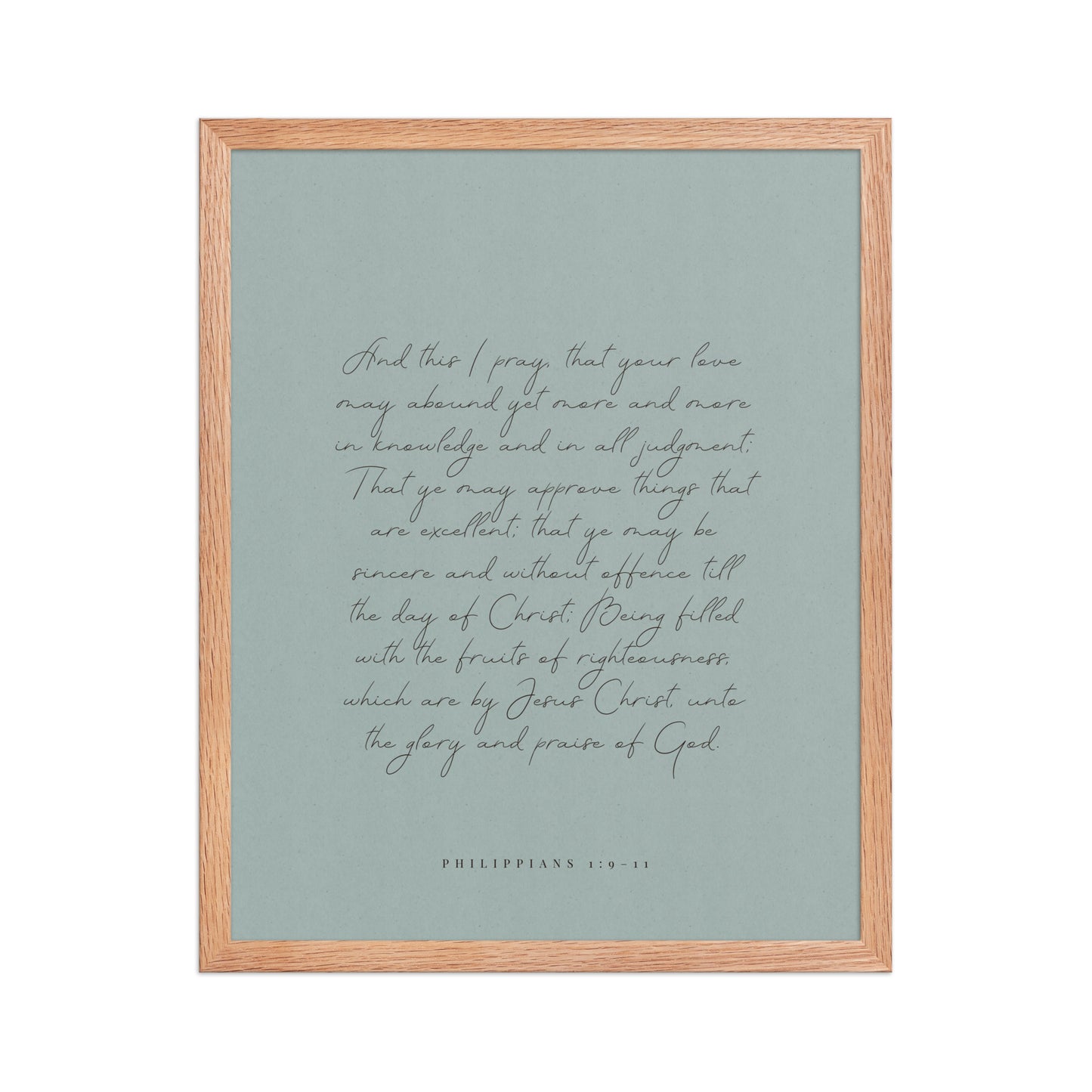“Abound in Love” – Philippians 1:9–11 KJV Scripture Wall Art