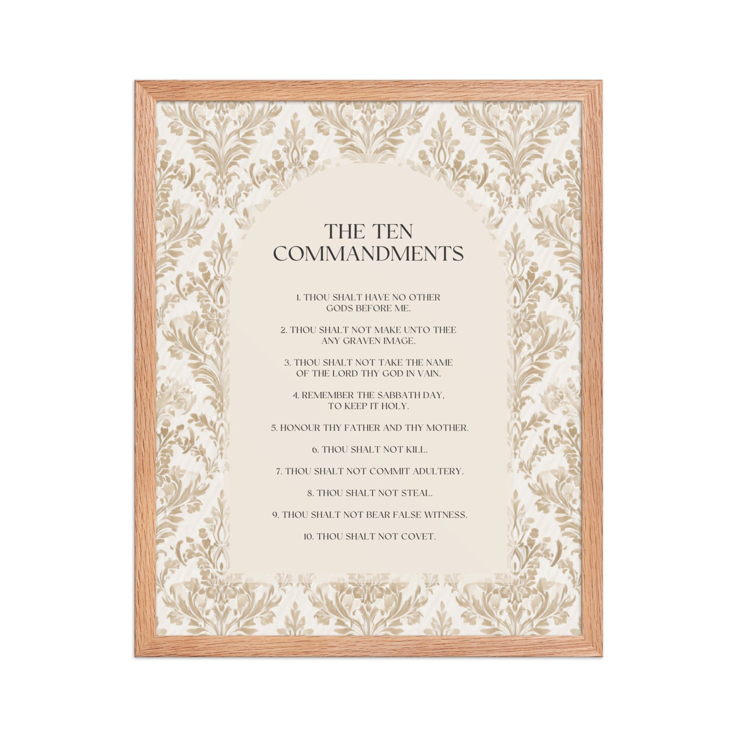 The Ten Commandments: Arch Design Print with Roman Numerals or List    Unframed Matte Paper / 8″×10″ / List-Unframed Matte Paper / 8″×10″ / Roman Numerals-Unframed Matte Paper / 11″×14″ / List-Unframed Matte Paper / 11″×14″ / Roman Numerals-Unframed Matte Paper / 12″×16″ / List 