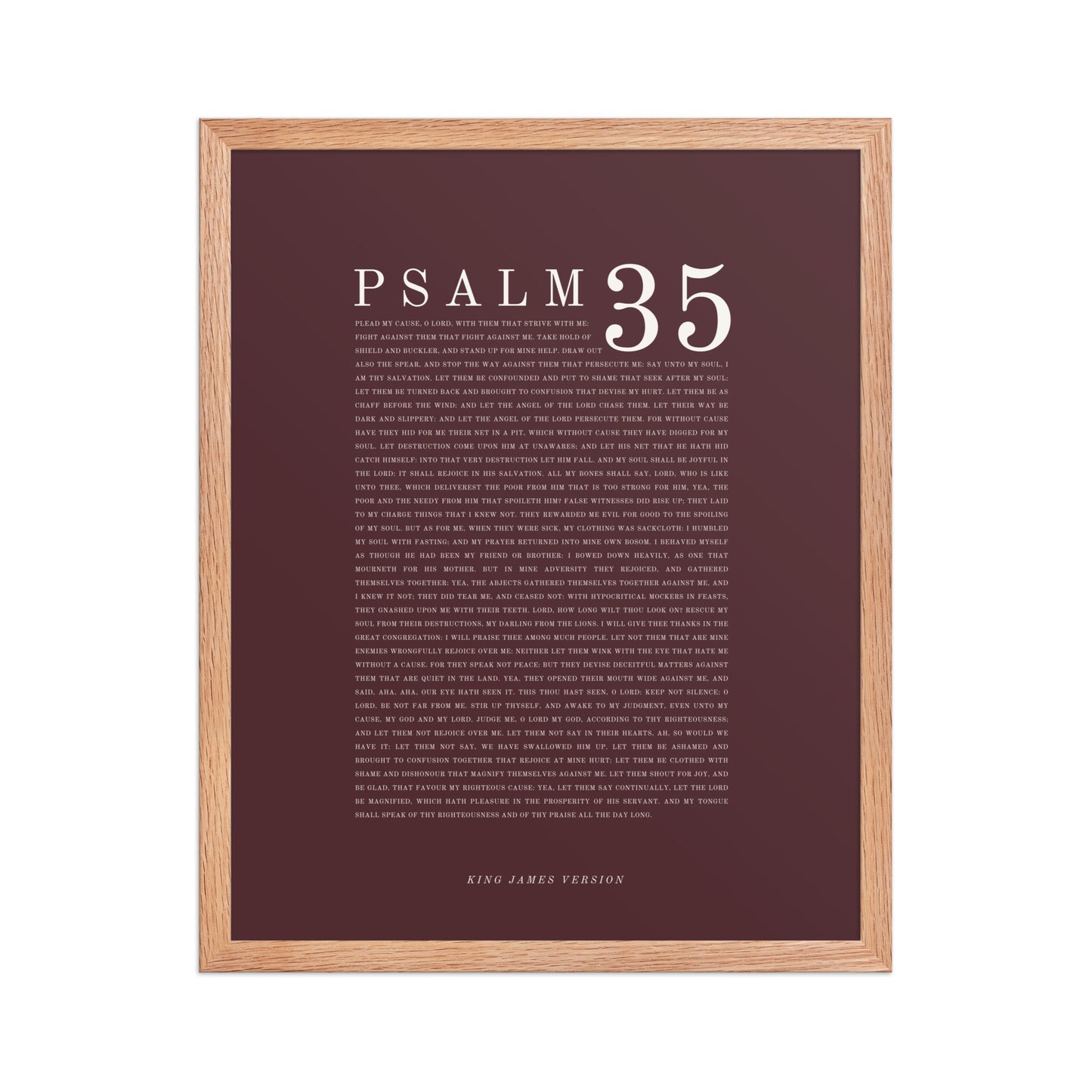 Psalm 35 Full Chapter Wall Art | Complete Scripture Print