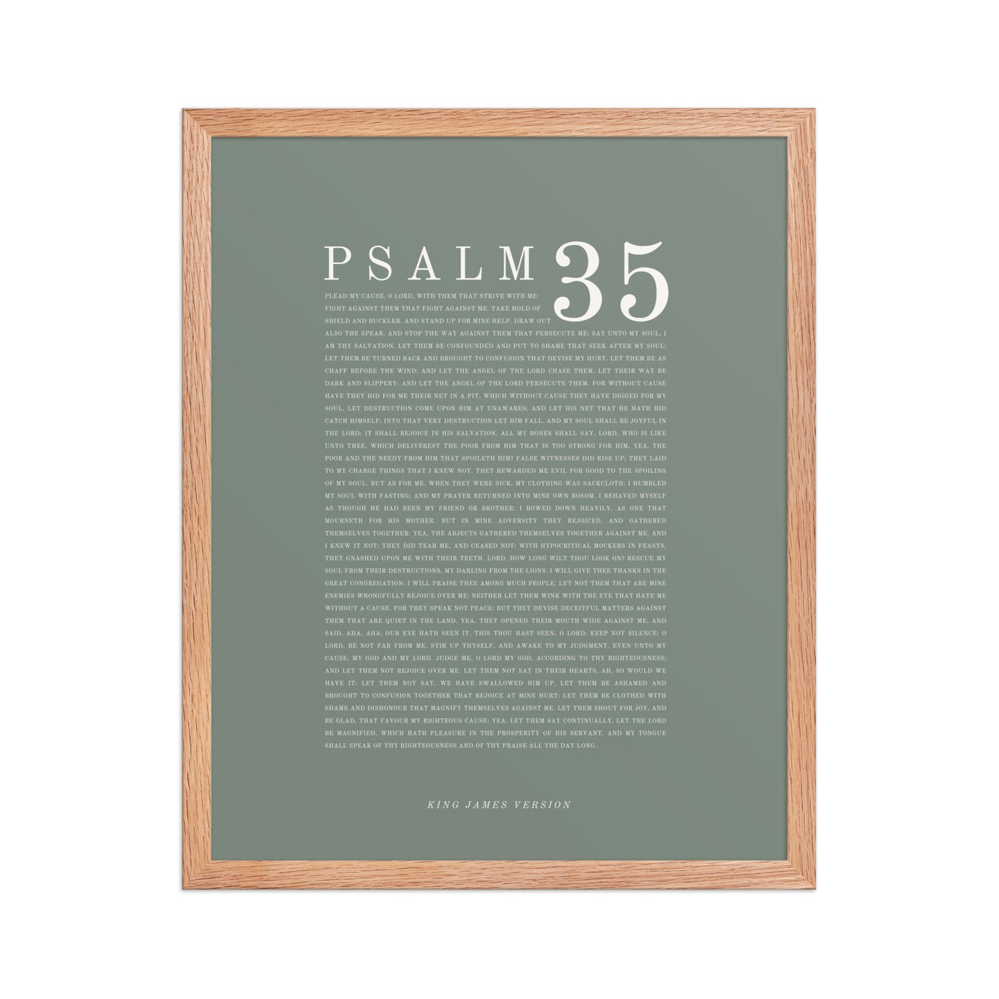 Psalm 35 Full Chapter Wall Art | Complete Scripture Print
