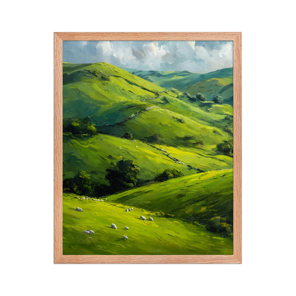 He Left the 99 Jesus and lamb Christian wall art in a framed poster studio mockup.