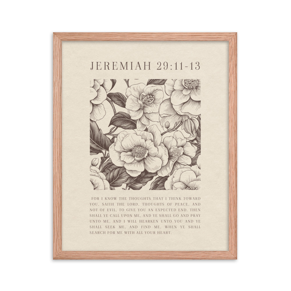 Jeremiah 29:11 - Floral On Beige  