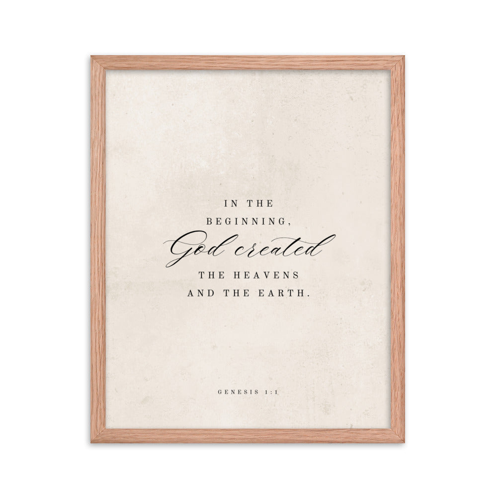 Genesis 1:1 White 16x20