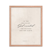 Genesis 1:1 White 16x20