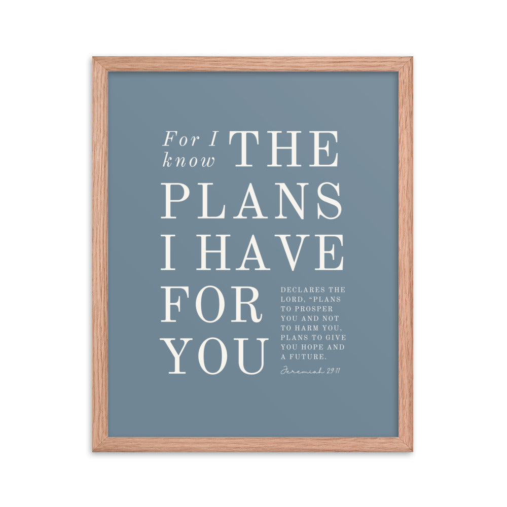 Jeremiah 29:11 Warm Blues Slate Gray 16x20