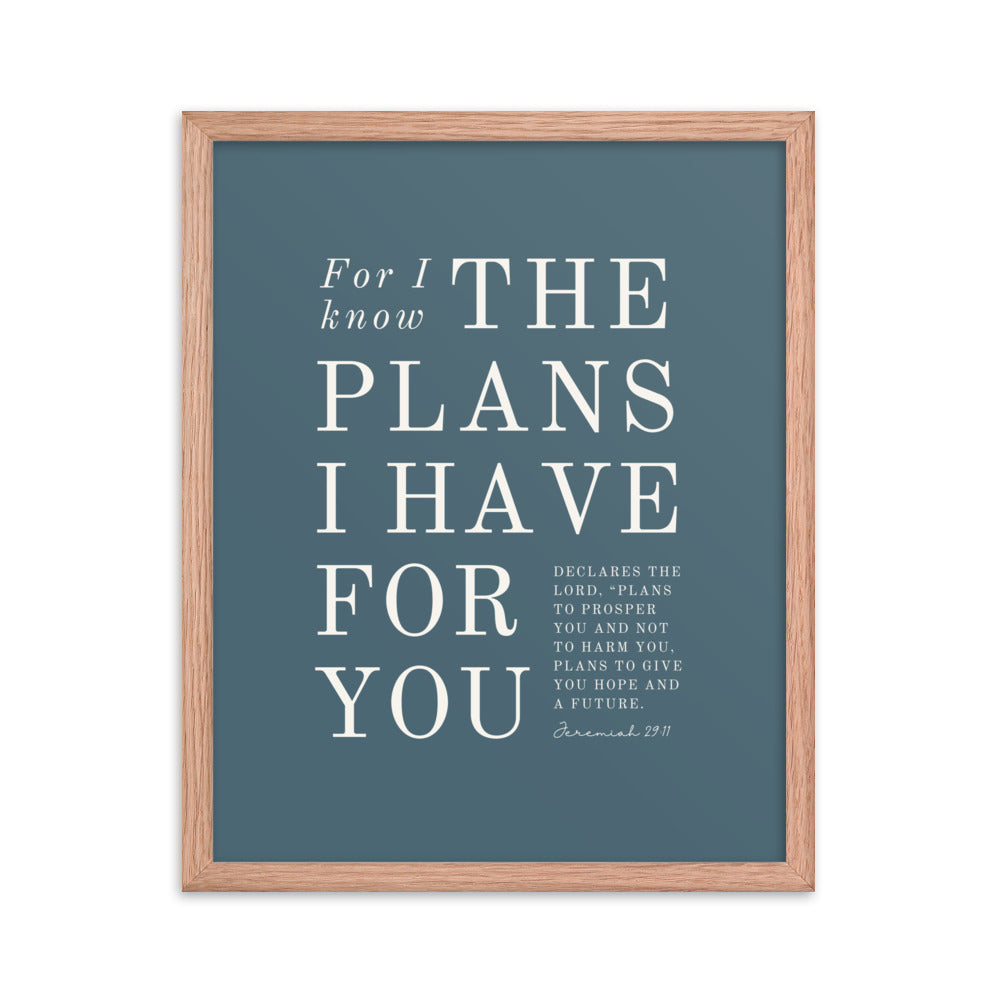 Jeremiah 29:11 Warm Blues Cadet Blue Blue 16x20