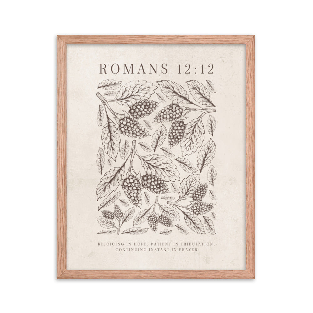 Romans 12:12 Floral On Beige  