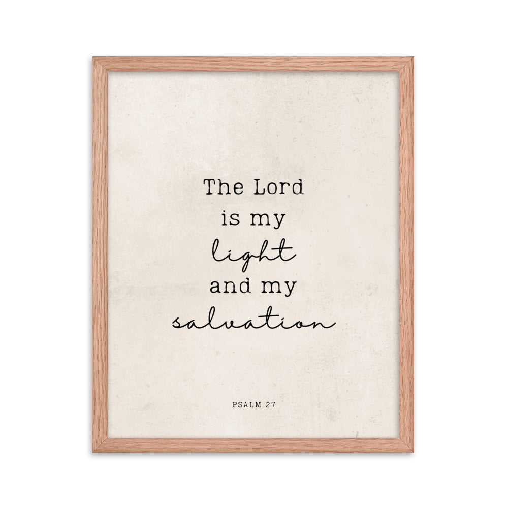 Psalm 27 Quote In Print And Script Lettering On Beige  