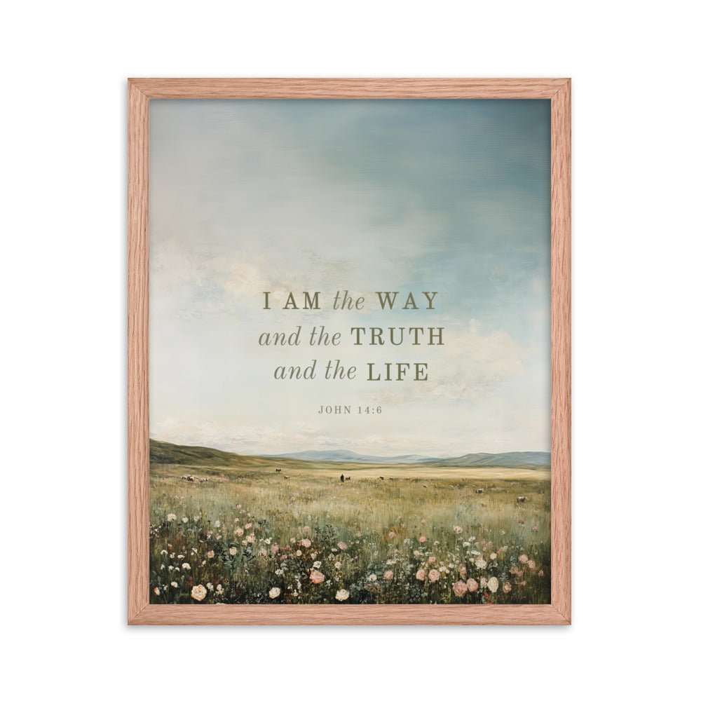 John 14:6 Meadow Dark Text 16X20