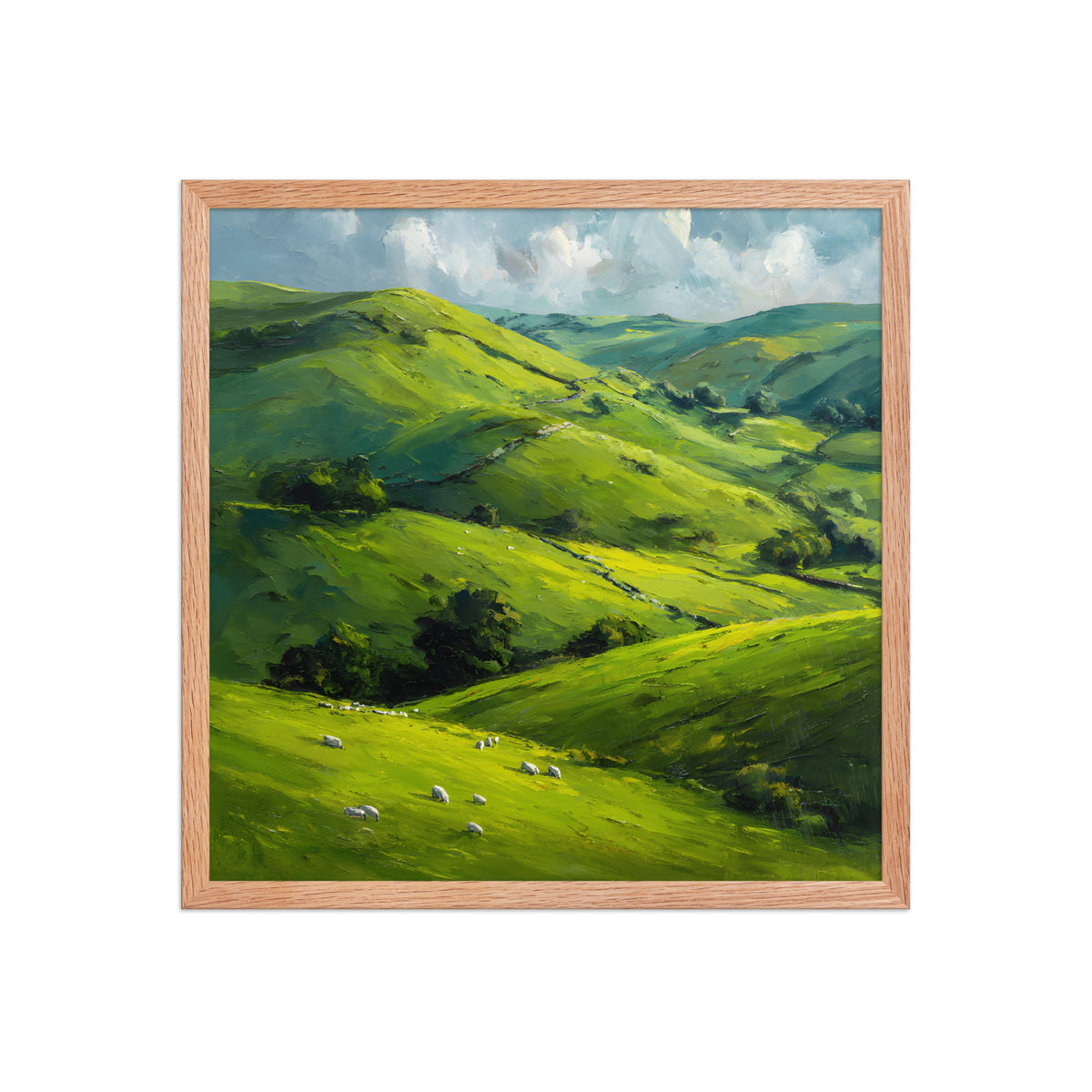 He Left the 99 Jesus and lamb Christian wall art in a framed poster studio mockup.