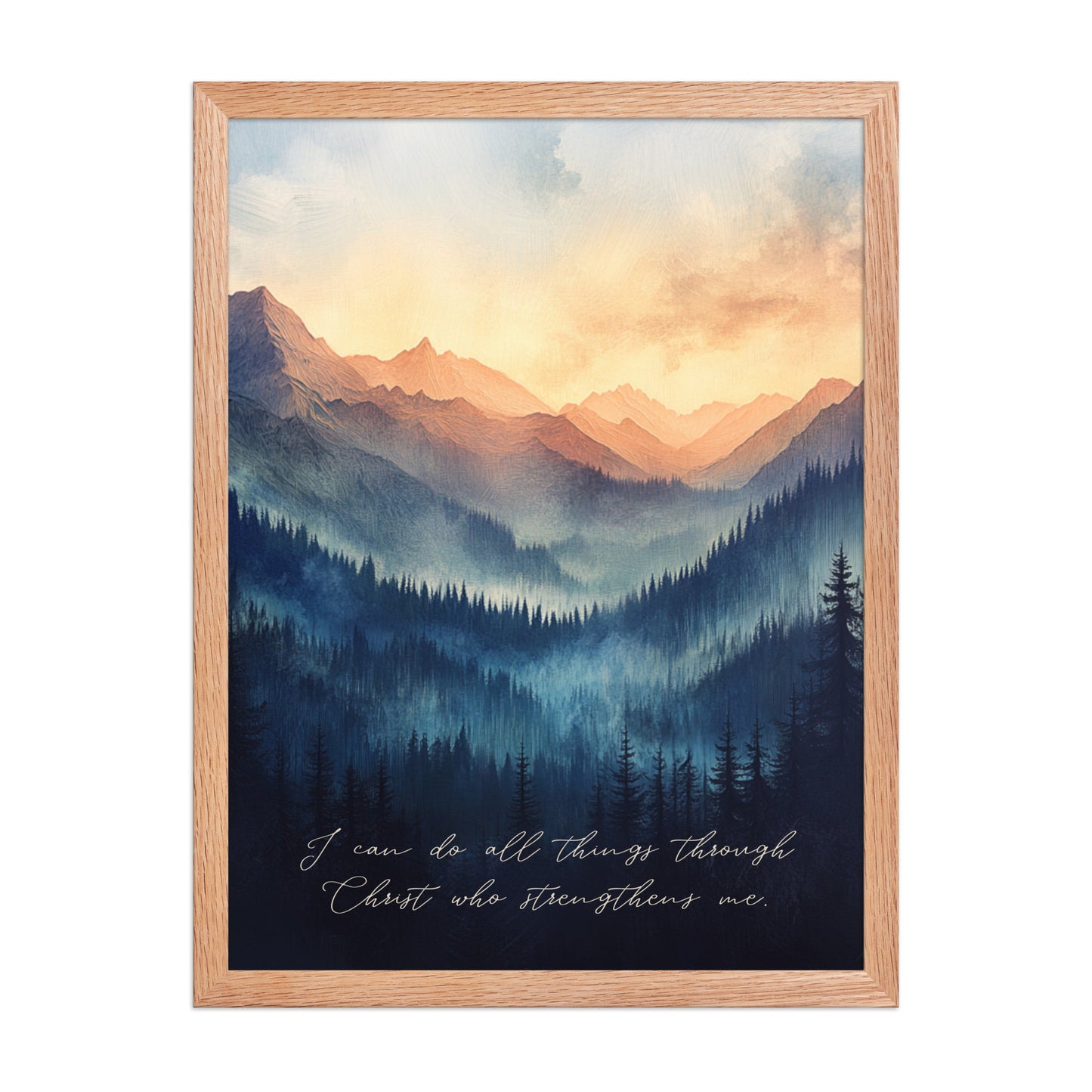 Philippians 4:13 - Mountain Landscape Art  