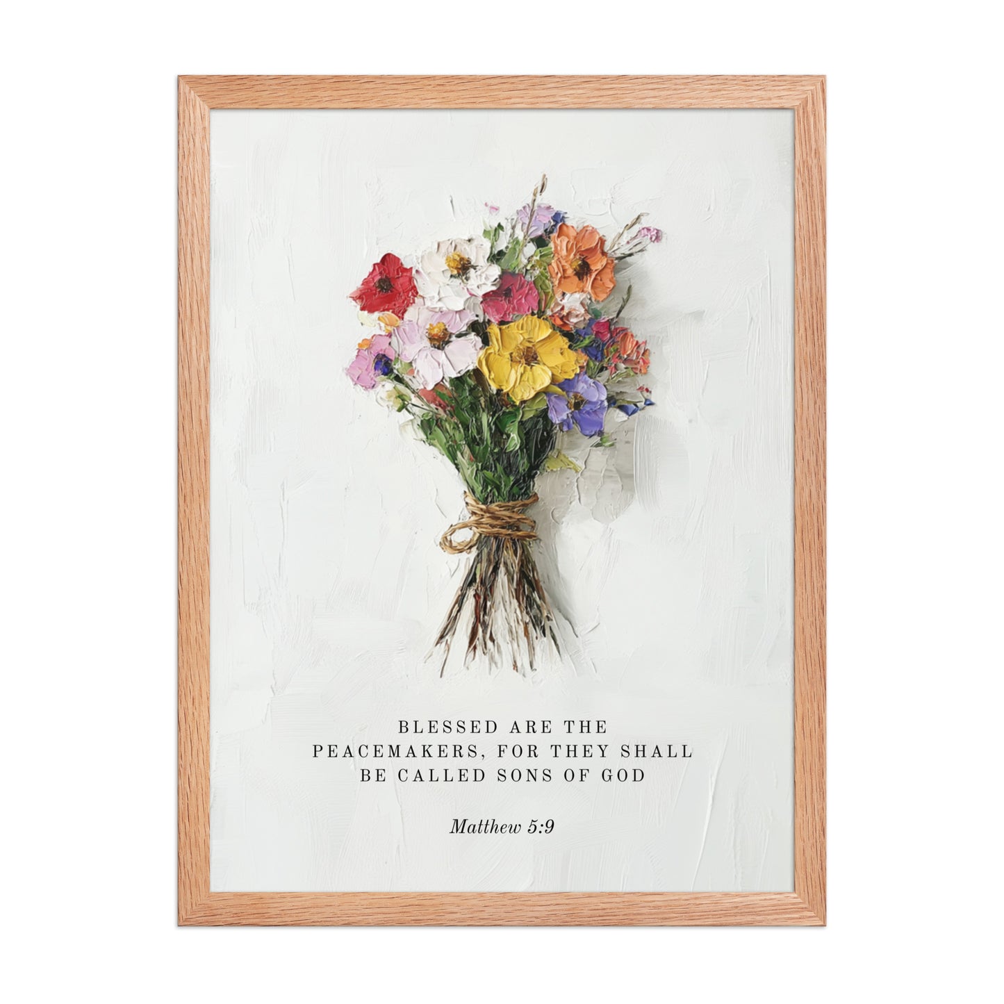 Matthew 5:9 With Flower Bouquet  