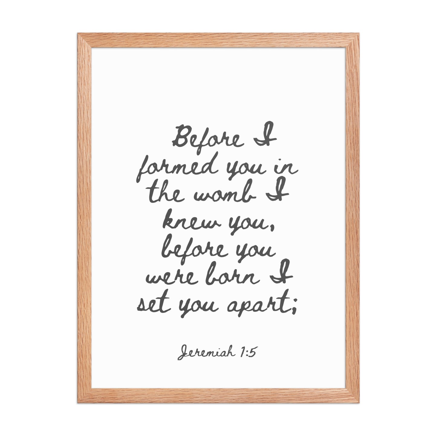 Jeremiah 1:5 - Framed Bible Verse Print