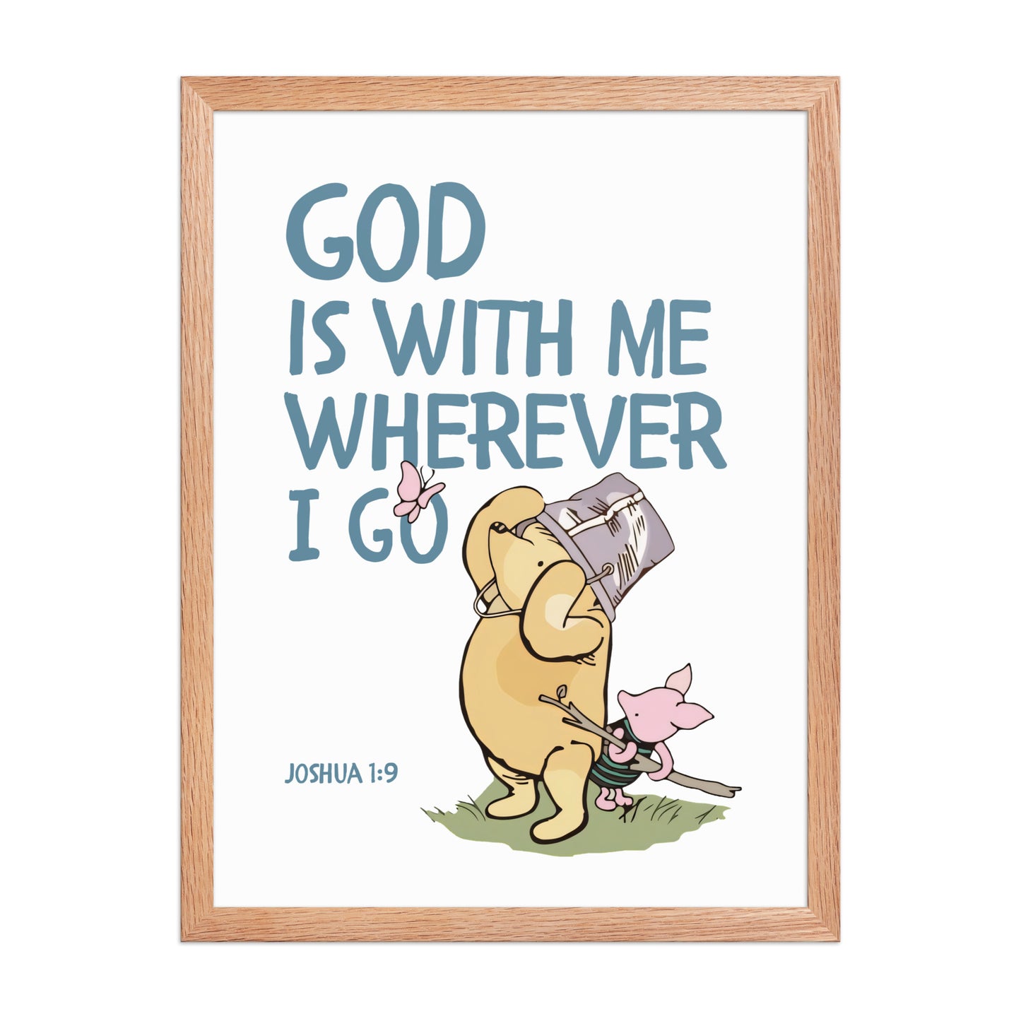 Joshua 1:9 – Winnie the Pooh Bear Inspired Scripture Print
