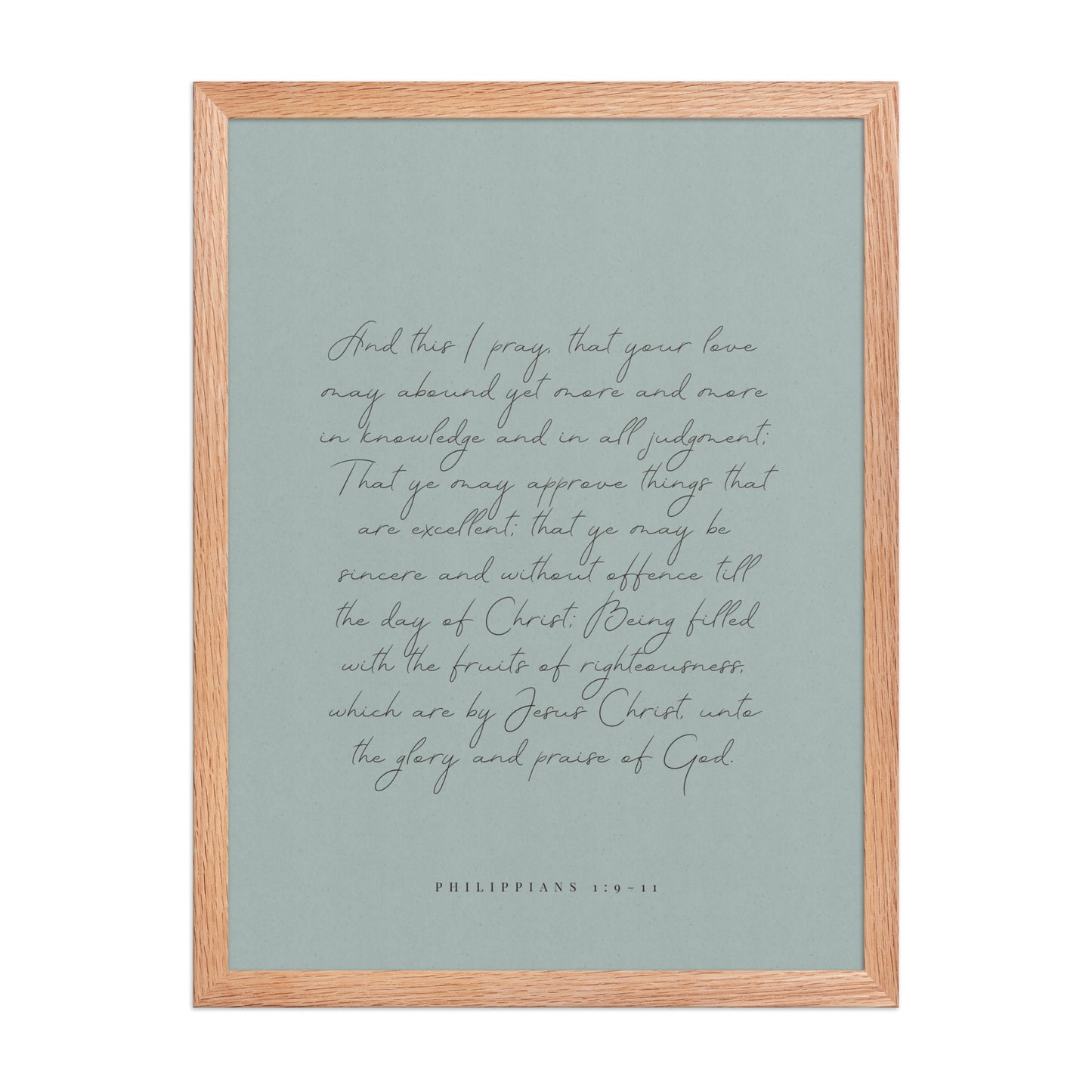 “Abound in Love” – Philippians 1:9–11 KJV Scripture Wall Art