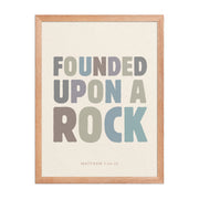 Matthew 7:24-25 Wall Art - "Founded Upon a Rock" Framed print    Black / 8″×10″-Black / 11″×14″-Black / 12″×16″-Black / 12″×18″-Black / 16″×20″ 