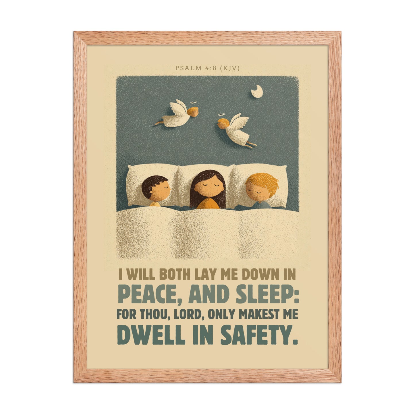 Psalm 4:8 Nursery Wall Art    Unframed Matte Paper / 8″×10″-Unframed Matte Paper / 11″×14″-Unframed Matte Paper / 12″×16″-Unframed Matte Paper / 12″×18″-Unframed Matte Paper / 16″×20″ 