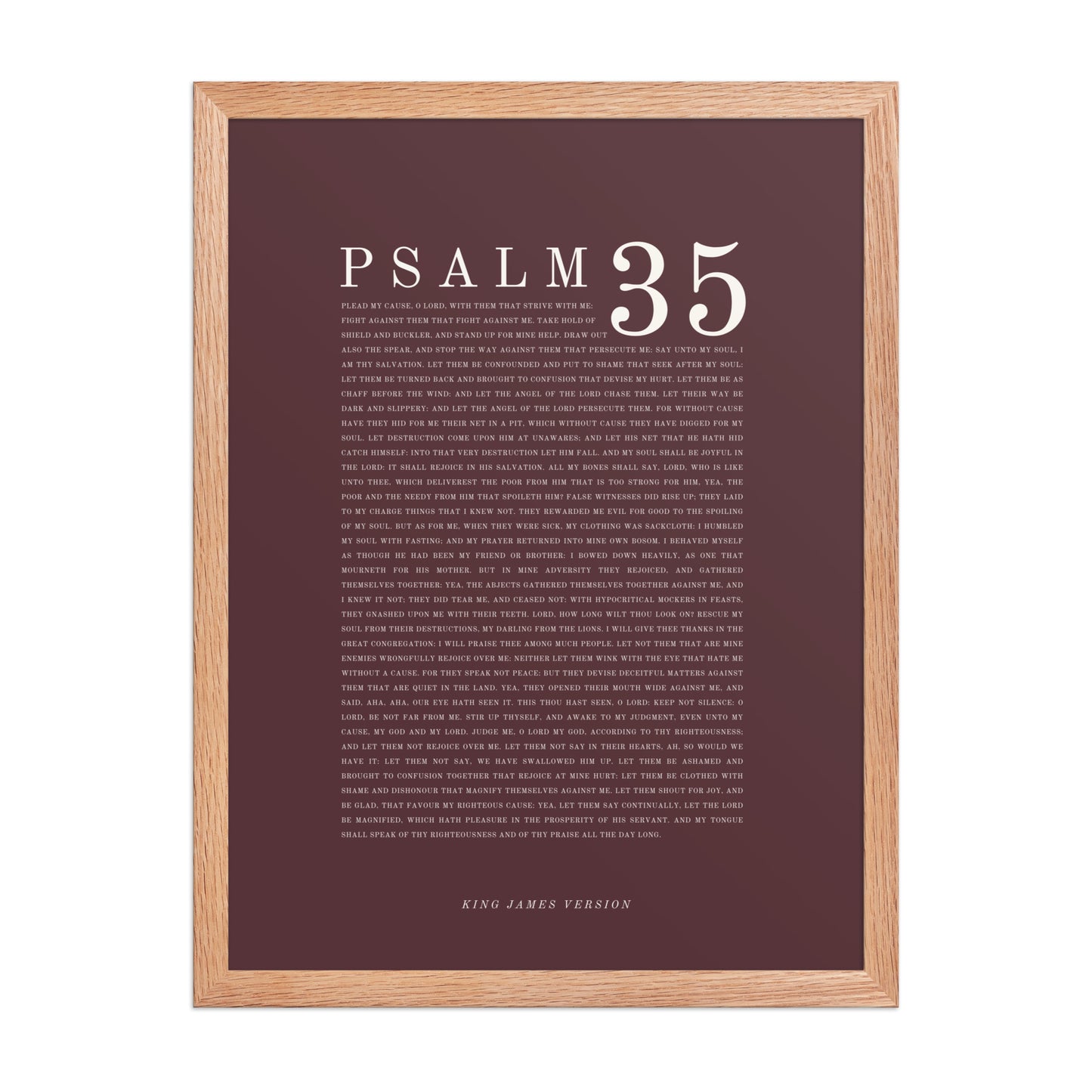 Psalm 35 Full Chapter Wall Art | Complete Scripture Print