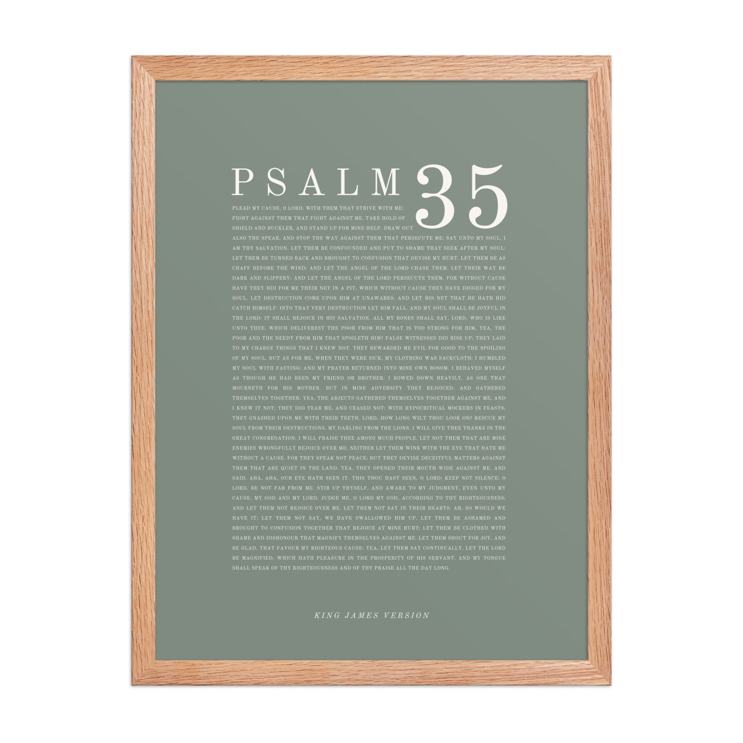 Psalm 35 Full Chapter Wall Art | Complete Scripture Print