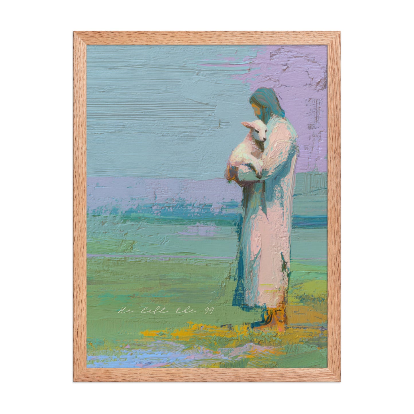 The Good Shepherd Wall Art | "He Left the 99" Scripture Print    Unframed Matte Paper / 8″×10″-Unframed Matte Paper / 10″×10″-Unframed Matte Paper / 11″×14″-Unframed Matte Paper / 12″×12″-Unframed Matte Paper / 12″×16″ 